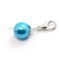 Multicolor crystal ball fake pearl floating locket dangle charm, dangle charms for bracelet